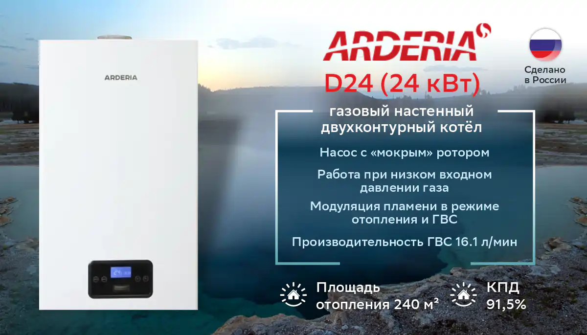 Котел газовый настенный Arderia D24