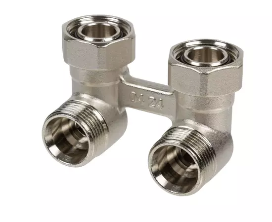 Узел нижнего подключения радиатора угловой USYSTEMS G3/4″НР ЕК-G3/4″НГ ЕК + ниппели 3/4-1/2