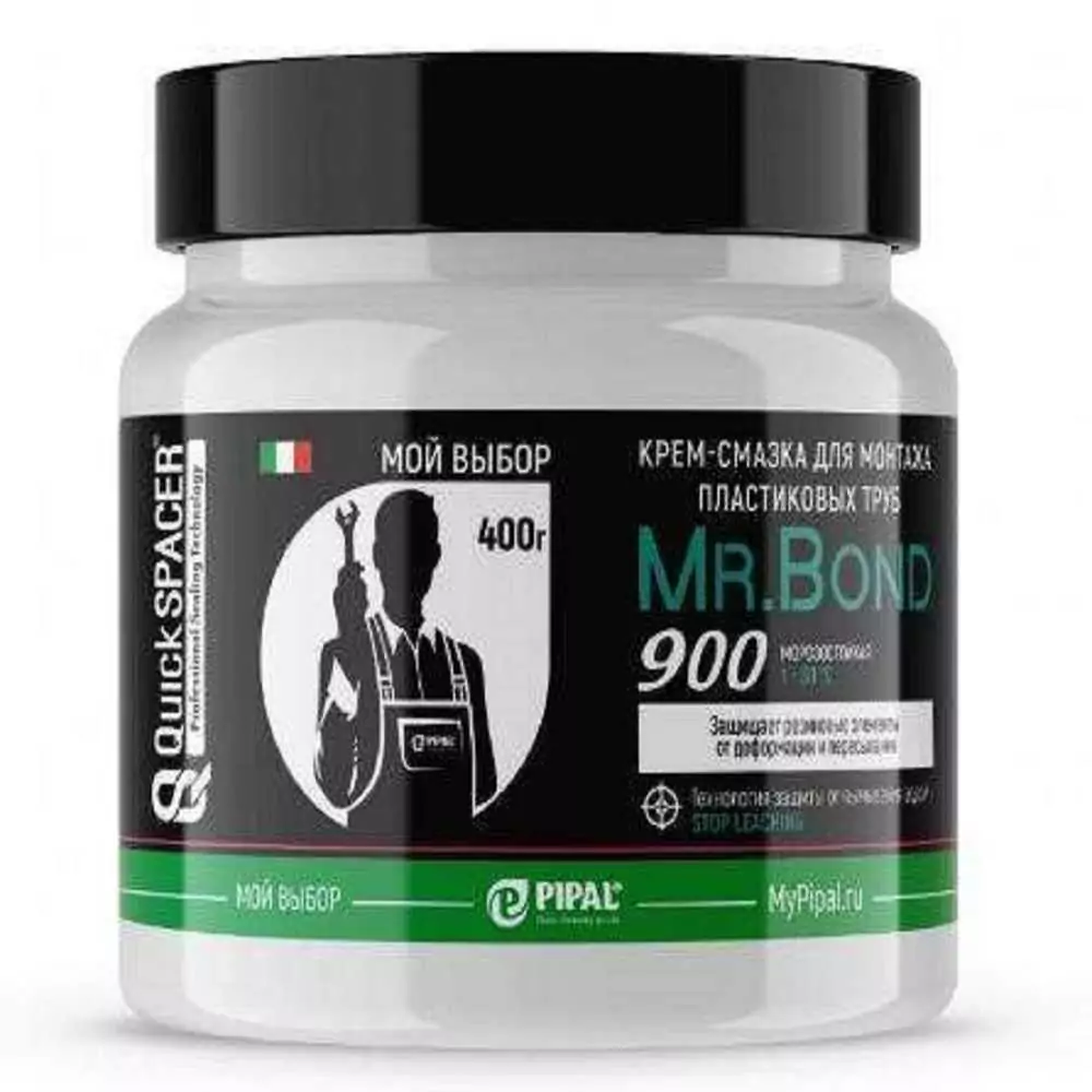 Смазка-крем для монтажа пластиковых труб ПВХ Mr.Bond 900, 250 г