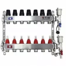 Коллекторная группа с расходомерами 1″, 7 хода, нерж.  (КВАДРАТ)