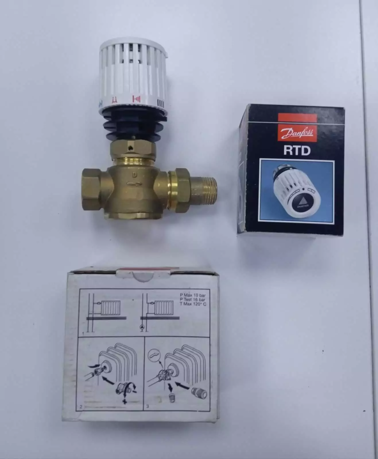 Комплект Danfoss (Термост.элемент RTD 3640 (газ)+клапан RTD-G-15 прямой