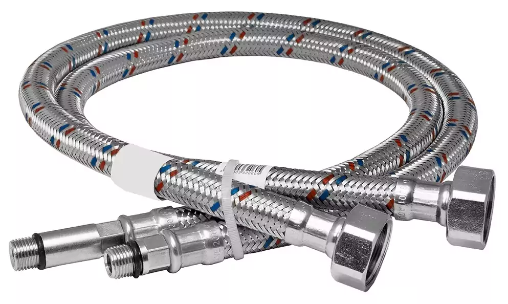 TAEN Подводка гибкая для смесителя 1/2 ВН (стальная гайка), 200 см (пара)