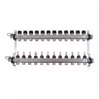 UPONOR SMART S КОЛЛЕКТОР С РАСХОДОМЕРАМИ СТАЛЬНОЙ, ВЫХОДЫ 12X3/4 ЕВРОКОНУС