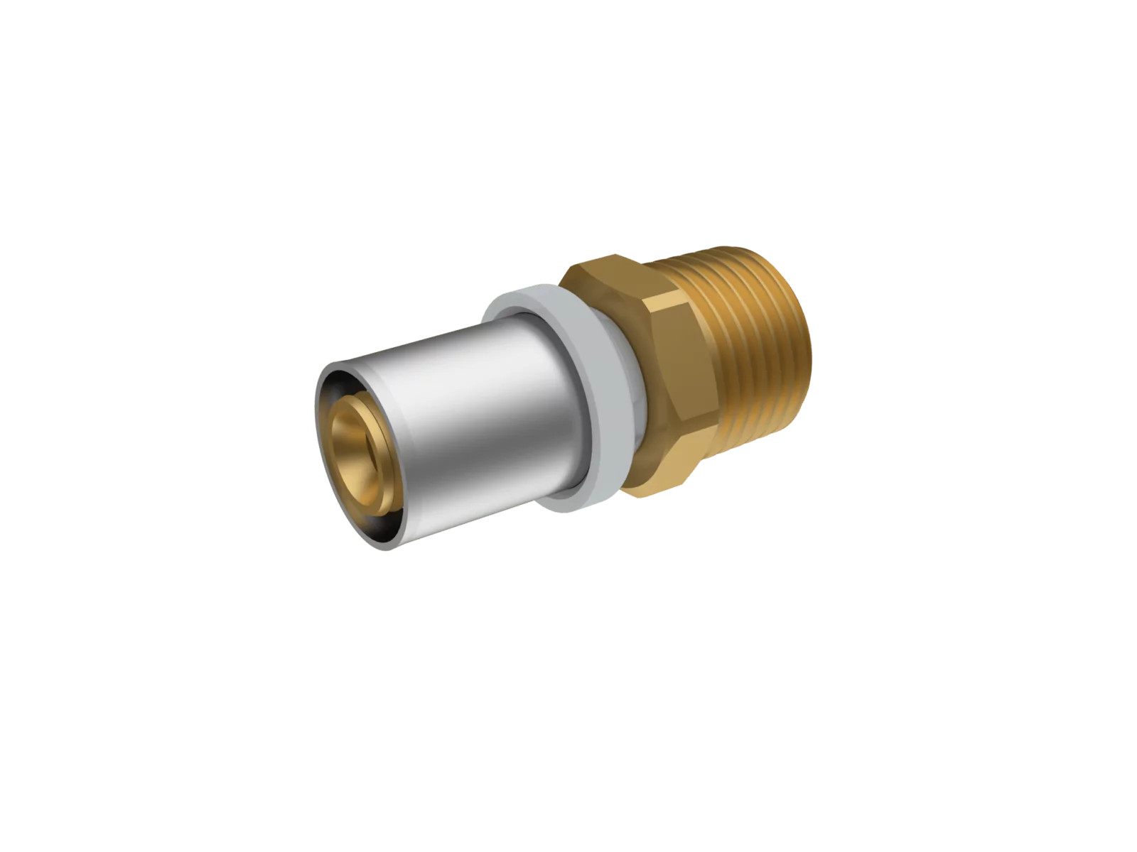 Штуцер RIIFO Omni с наружной резьбой 20-3/4″НР, пресс, латунь