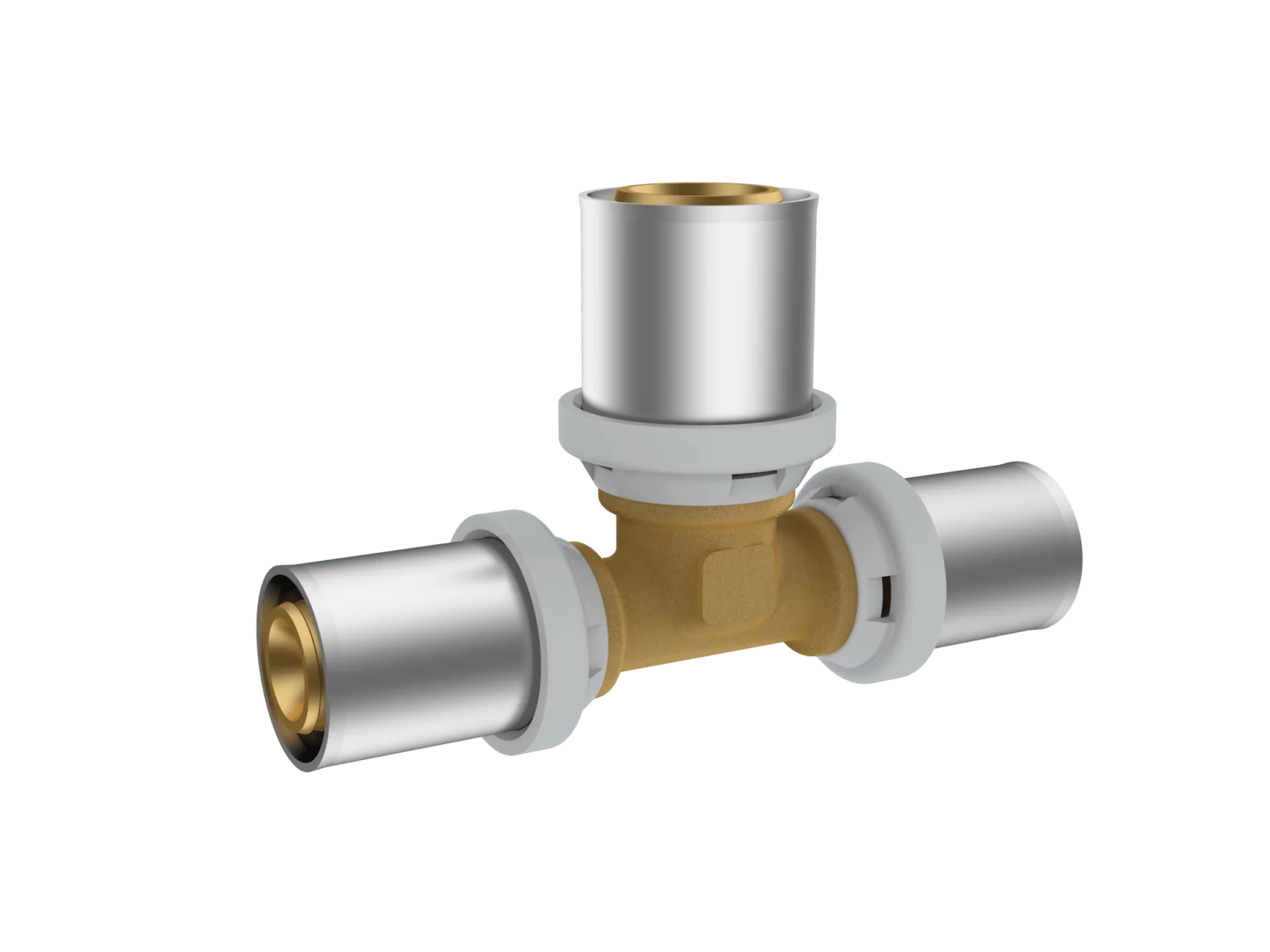 Тройник RIIFO Omni редукционный 26/16/20 мм, пресс, латунь