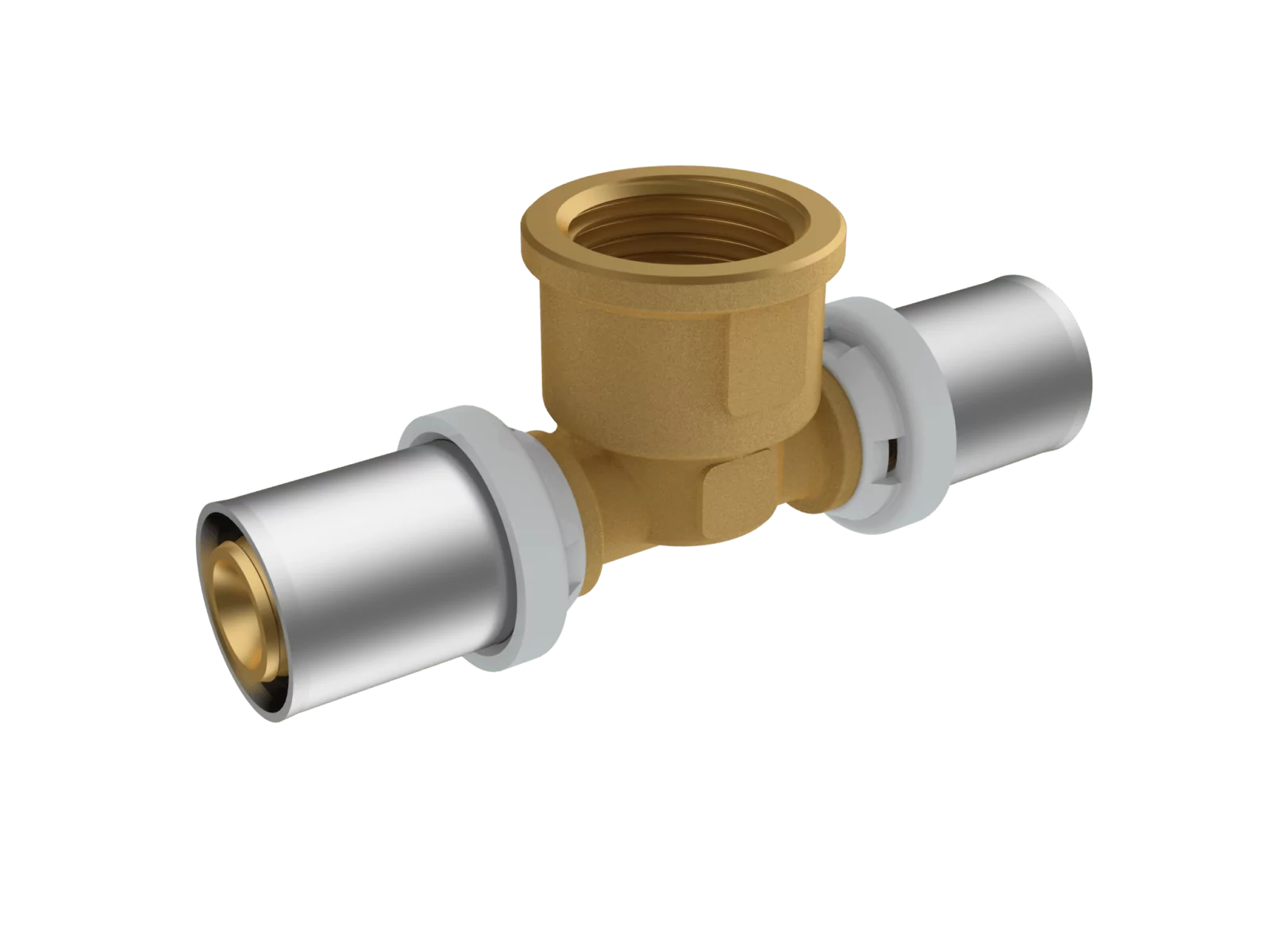 Тройник RIIFO Omni с внутренней резьбой 32-1/2″ВР-32, пресс, латунь