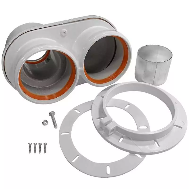 Адаптер WAAG, раструб-труба, 60/100-80, алюминий