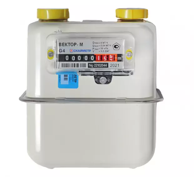 Счётчик газа бытовой Вектор-М G4 резьба 1″, левый